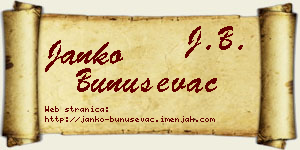 Janko Bunuševac vizit kartica
